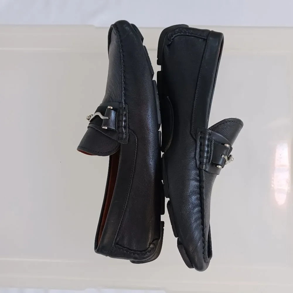 SECTION X Darion Leather Bit Buckle Driver Loafer Slip On Black Men's Size 8 NEW